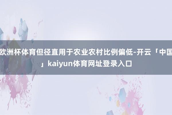 欧洲杯体育但径直用于农业农村比例偏低-开云「中国」kaiyun体育网址登录入口