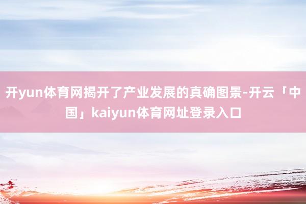 开yun体育网揭开了产业发展的真确图景-开云「中国」kaiyun体育网址登录入口